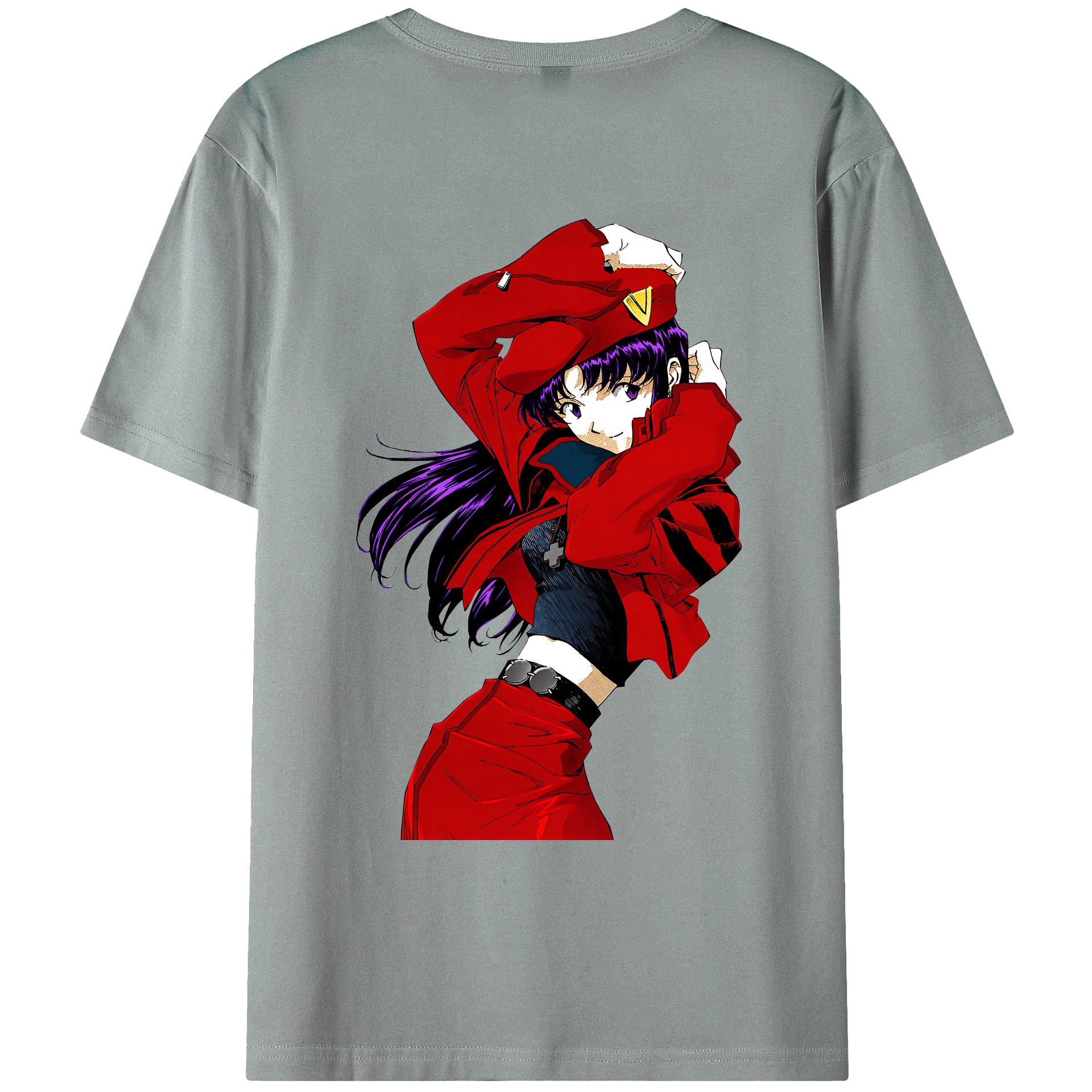（画像用） EVA 新世紀エヴァンゲリオン 綿100％ メンズ半袖Tシャツ（バックプリント） 通気性